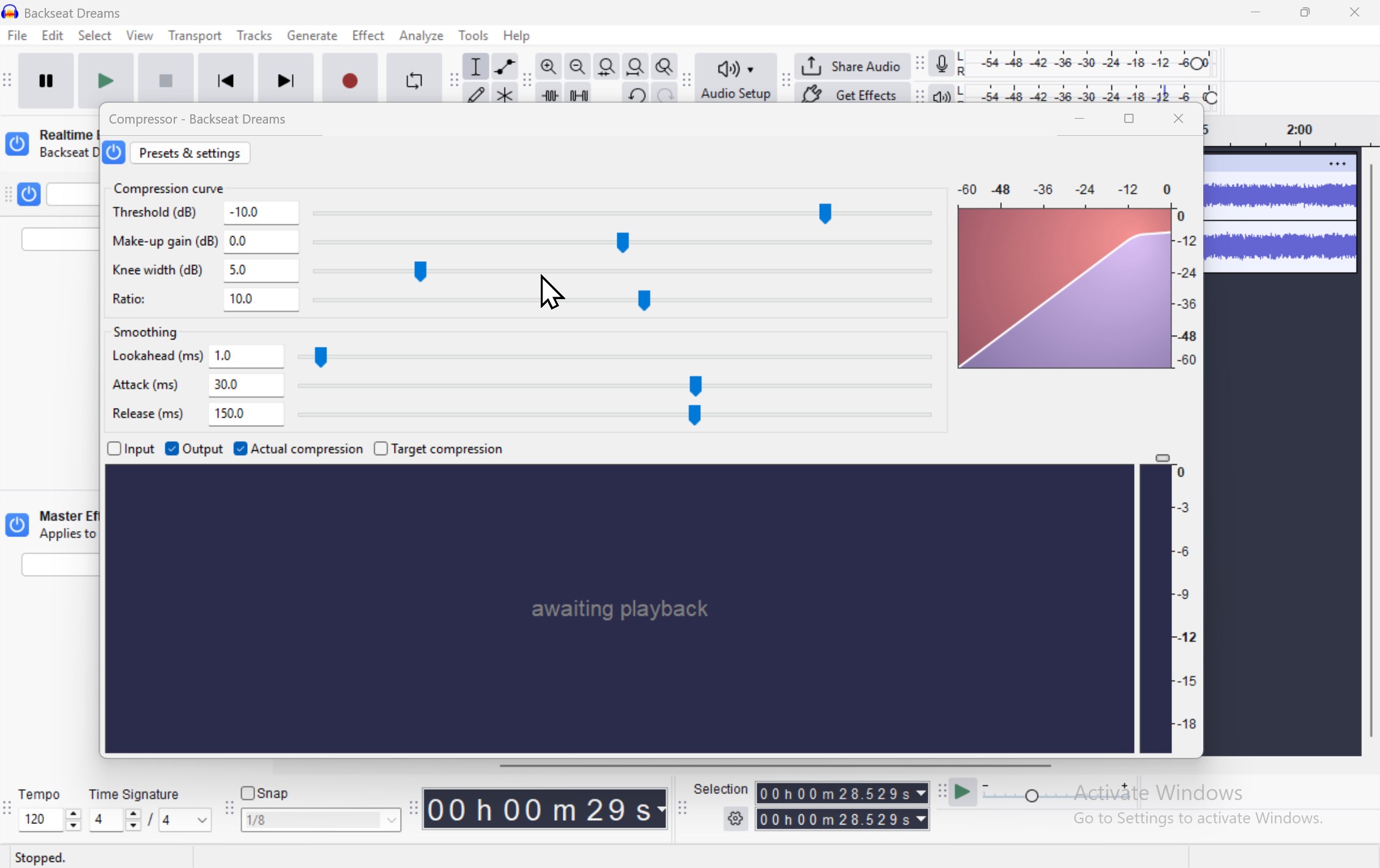 إعدادات Compressor للصوت الاحترافي
