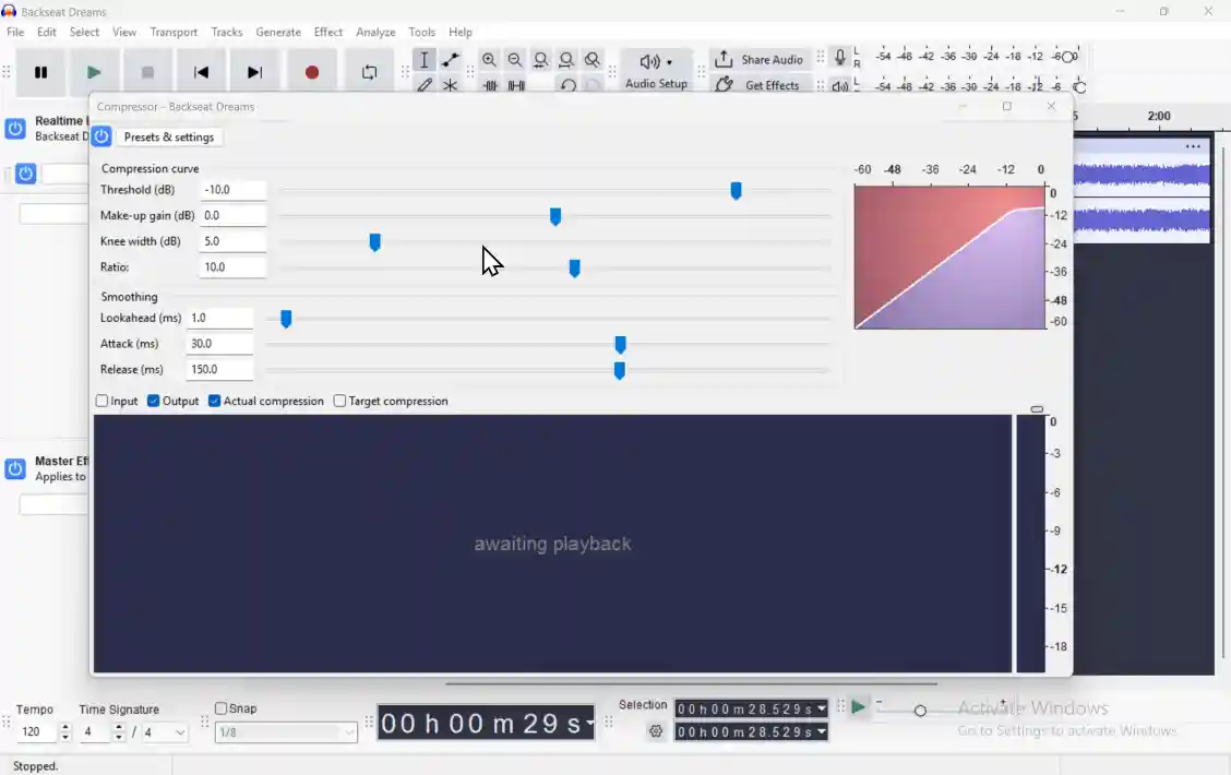 إعدادات Compressor للصوت الاحترافي