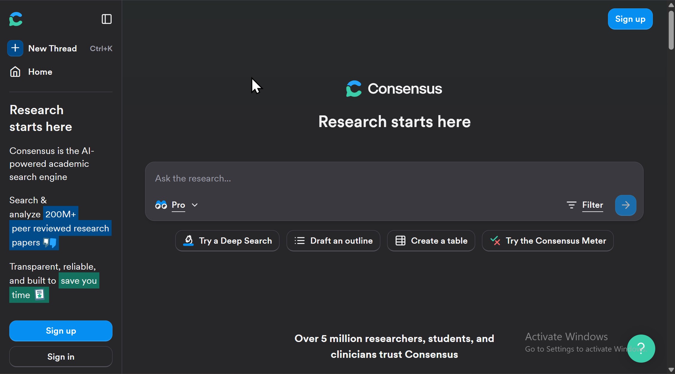 واجهة Consensus مع عرض النتائج المرئية