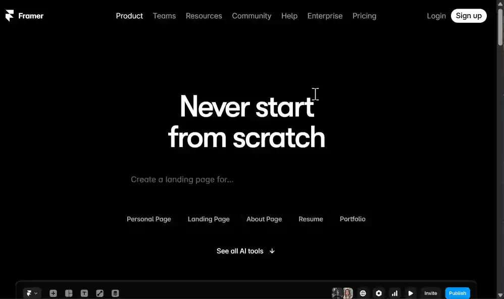 دليل أداة Framer AI