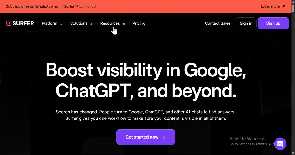 دليل أداة Surfer SEO