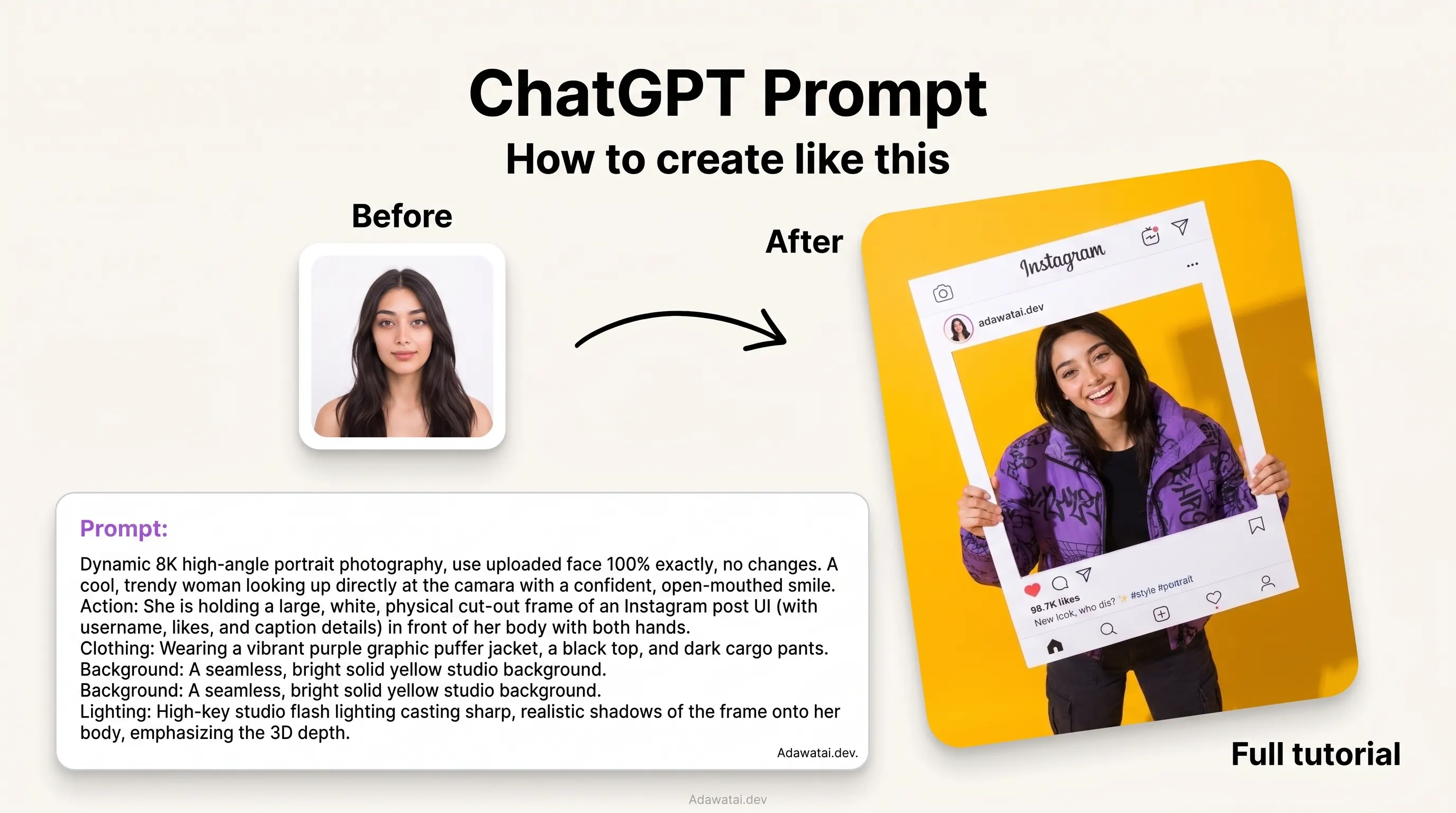Instagram UI High-Angle Portrait