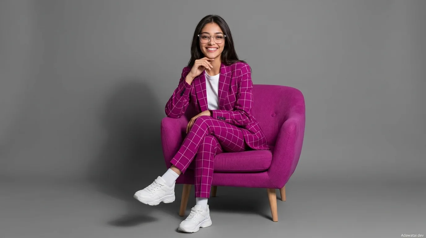 Magenta Fashion Studio Portrait